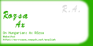 rozsa ax business card